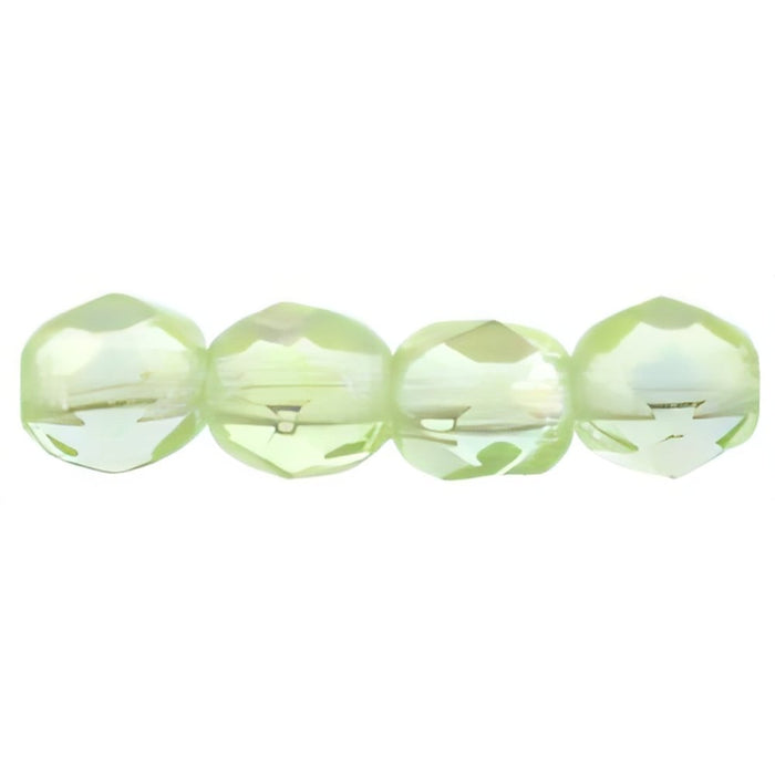 Czech Fire-Polish 4mm Luster Iris - Peridot (50pcs)