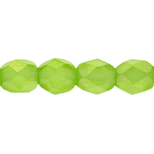 Czech Fire-Polish 4mm Sueded Gold Olivine (50pcs)