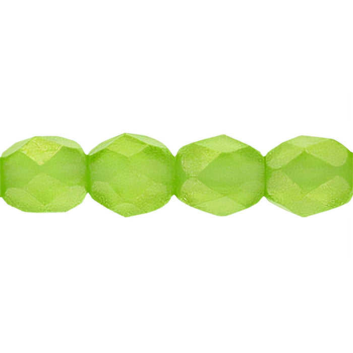 Czech Fire-Polish 4mm Sueded Gold Olivine (50pcs)