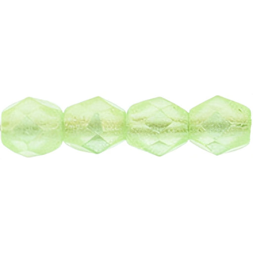 Czech Fire-Polish 4mm Sueded Gold Peridot (50pcs)