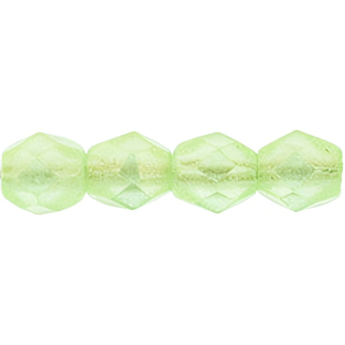 Czech Fire-Polish 4mm Sueded Gold Peridot (50pcs)