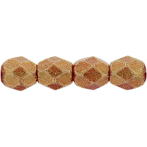 Czech Fire-Polish 4mm Sueded Gold Ruby (50pcs)