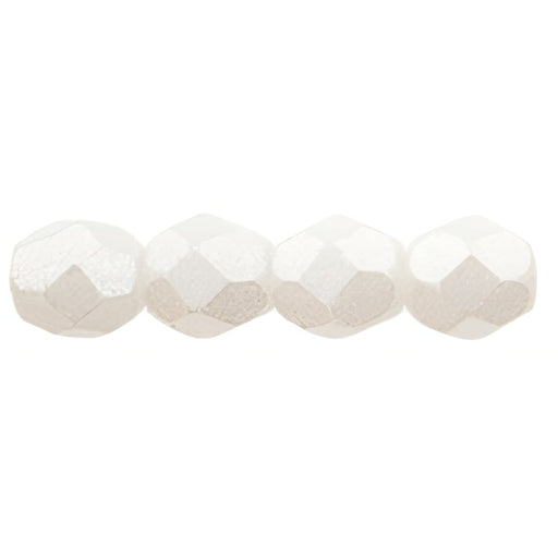 Czech Fire-Polish 4mm Metal Luster - Alabaster (50pcs)