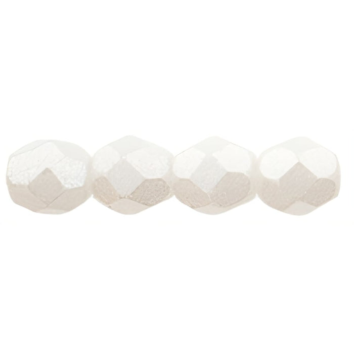 Czech Fire-Polish 4mm Metal Luster - Alabaster (50pcs)