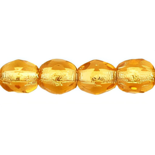 Czech Fire-Polish 4mm Topaz - Silver-Lined (50pcs)