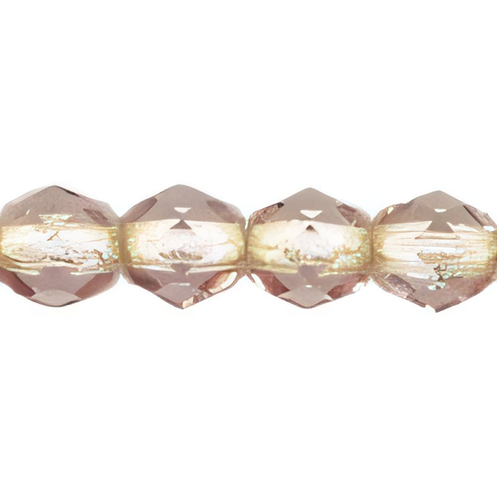 Czech Fire-Polish 4mm Lt Amethyst - Silver-Lined (50pcs)