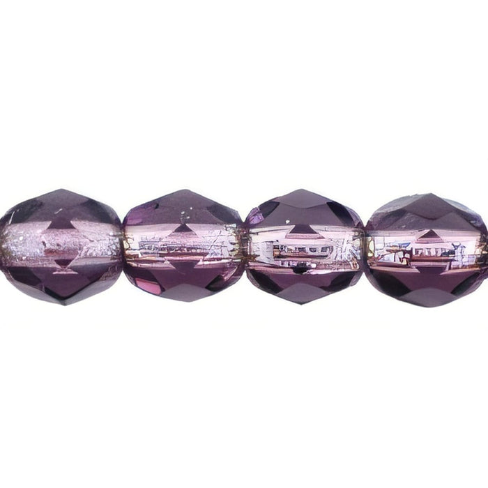 Czech Fire-Polish 4mm Tanzanite - Silver-Lined (50pcs)