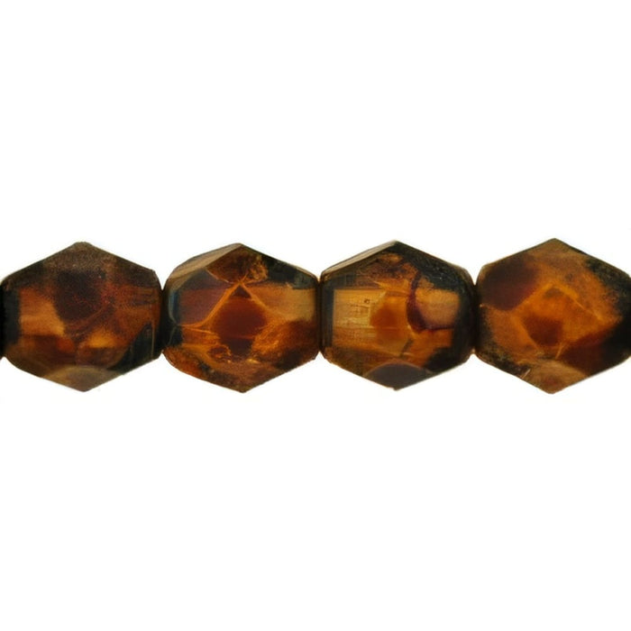 Czech Fire-Polish 4mm Matte - Crystal - Picasso (50pcs)