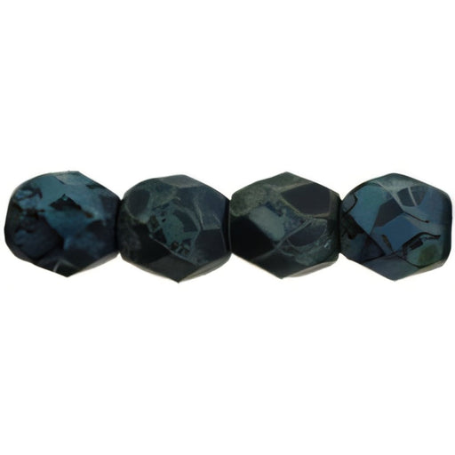 Czech Fire-Polish 4mm Matte - Jet - Picasso (50pcs)