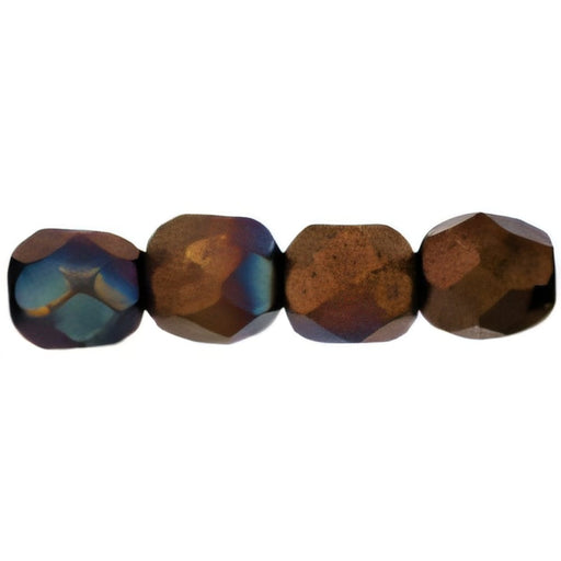Czech Fire-Polish 4mm Jet - Matte Bronze Vega (50pcs)
