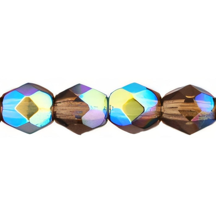 Czech Fire-Polish 4mm Smoky Topaz AB (50pcs)