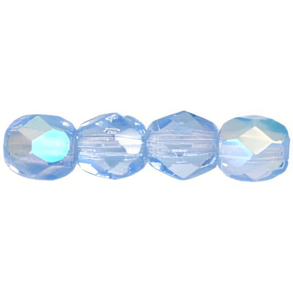 Czech Fire-Polish 4mm Med Sapphire AB (50pcs)