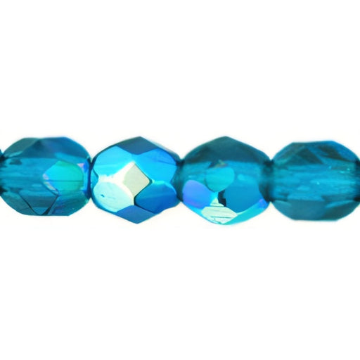 Czech Fire-Polish 4mm Capri Blue AB (50pcs)