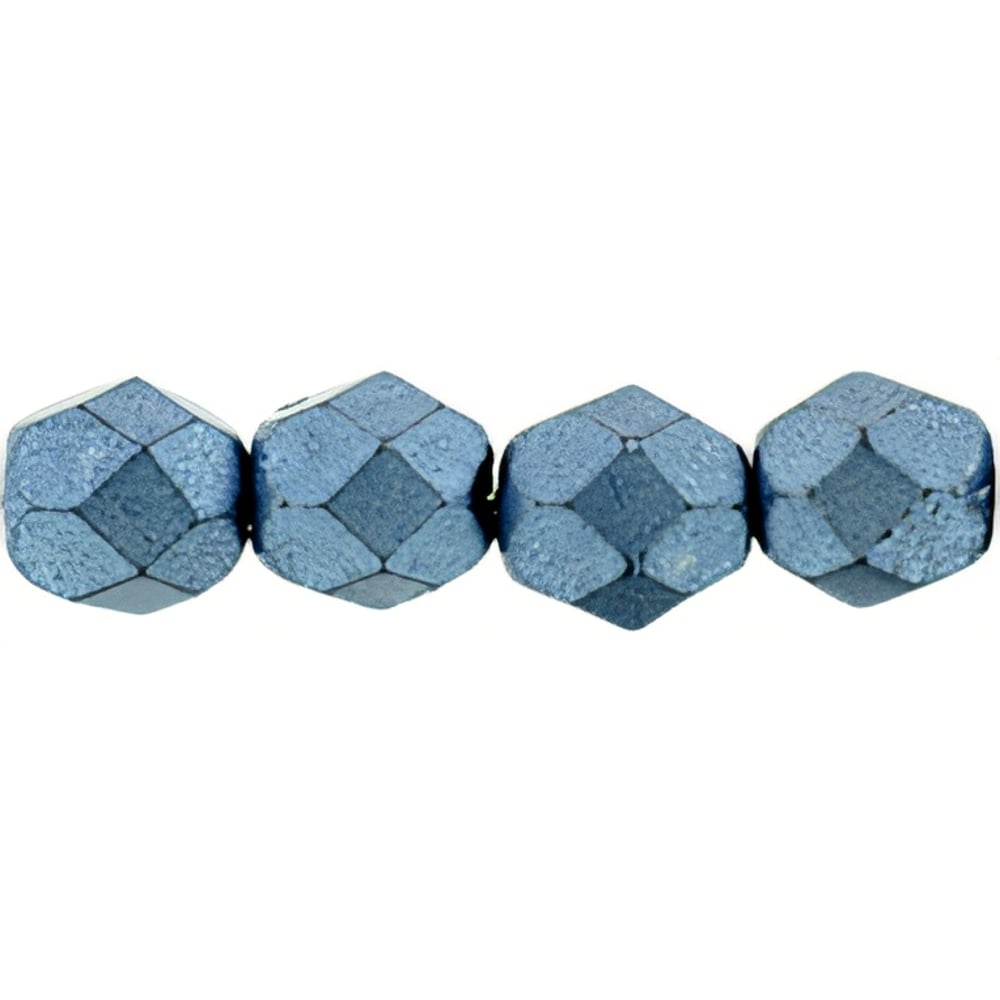 Czech Fire-Polish 6mm ColorTrends: Saturated Metallic Neutral Gray (25pcs)
