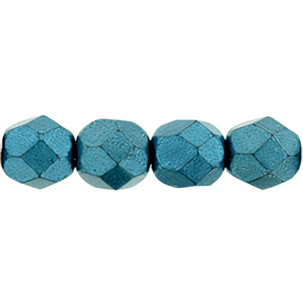 Czech Fire-Polish 6mm ColorTrends: Saturated Metallic Shaded Spruce (25pcs)