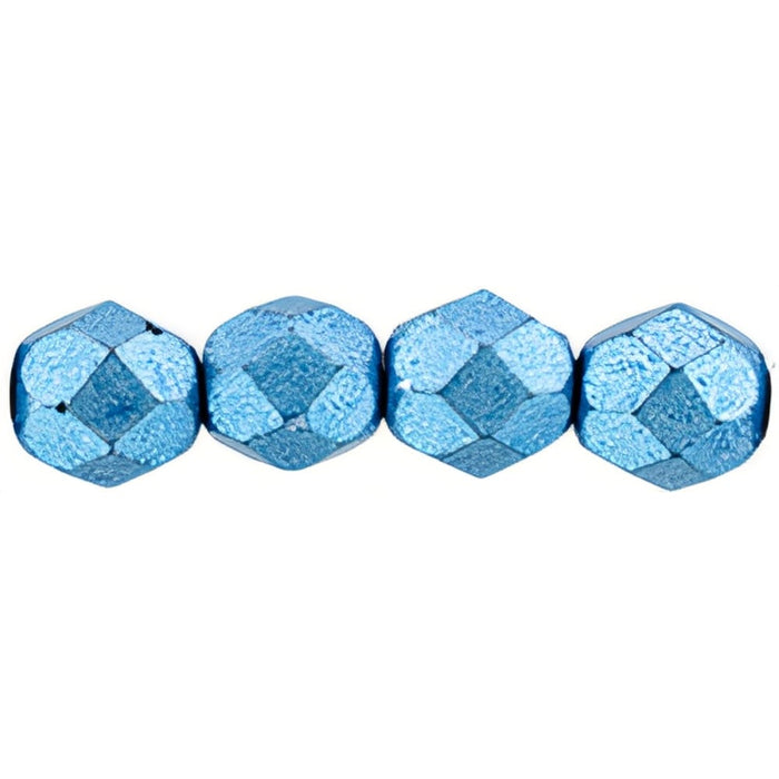 Czech Fire-Polish 6mm ColorTrends: Saturated Metallic Little Boy Blue (25pcs)