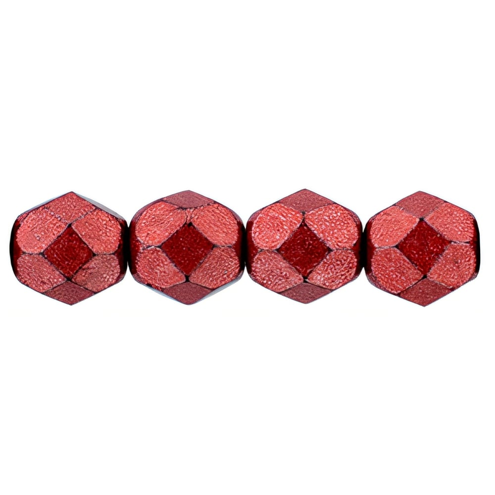 Czech Fire-Polish 6mm ColorTrends: Saturated Metallic Cherry Tomato (25pcs)