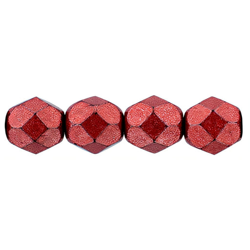Czech Fire-Polish 6mm ColorTrends: Saturated Metallic Cherry Tomato (25pcs)