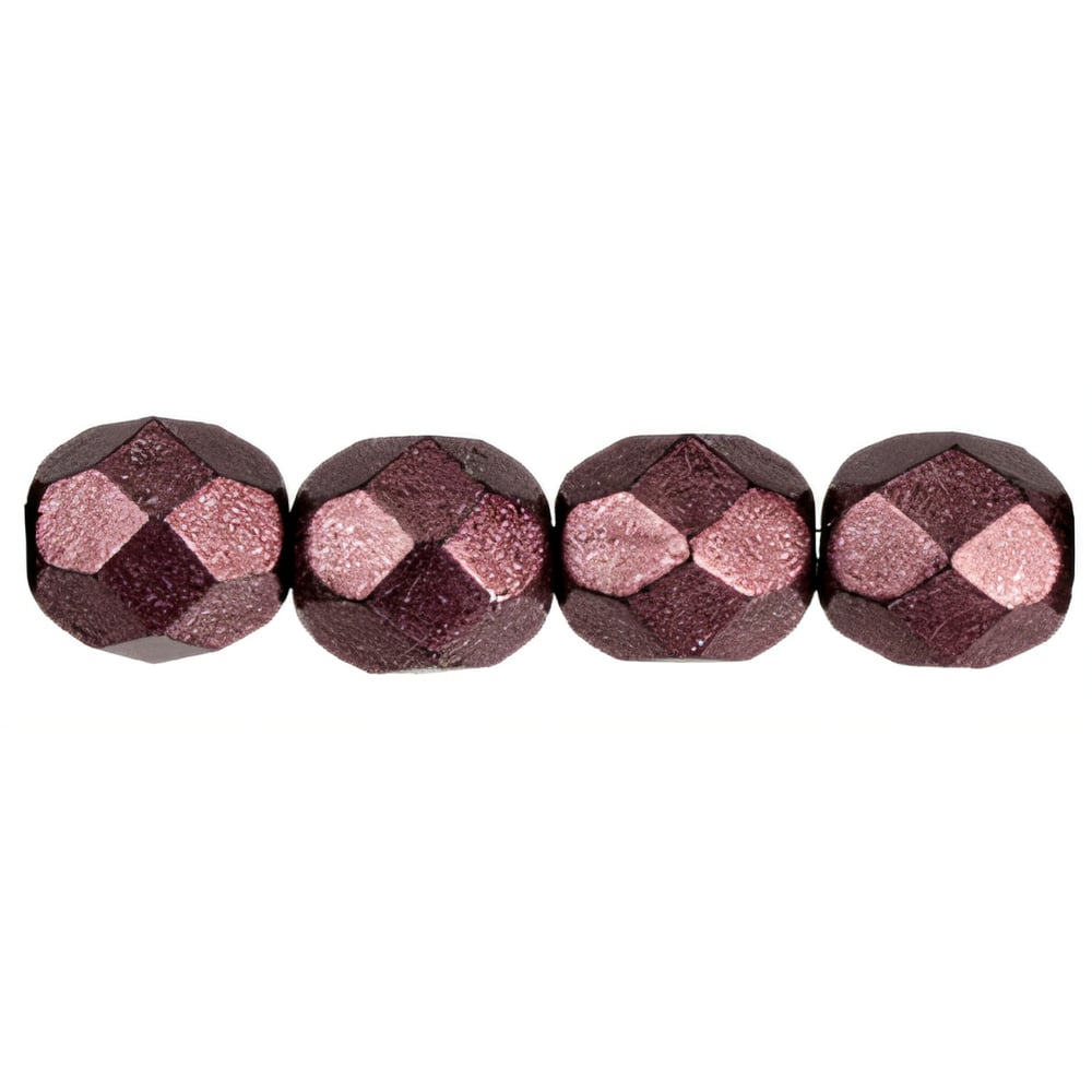 Czech Fire-Polish 6mm ColorTrends: Saturated Metallic Red Pear (25pcs)