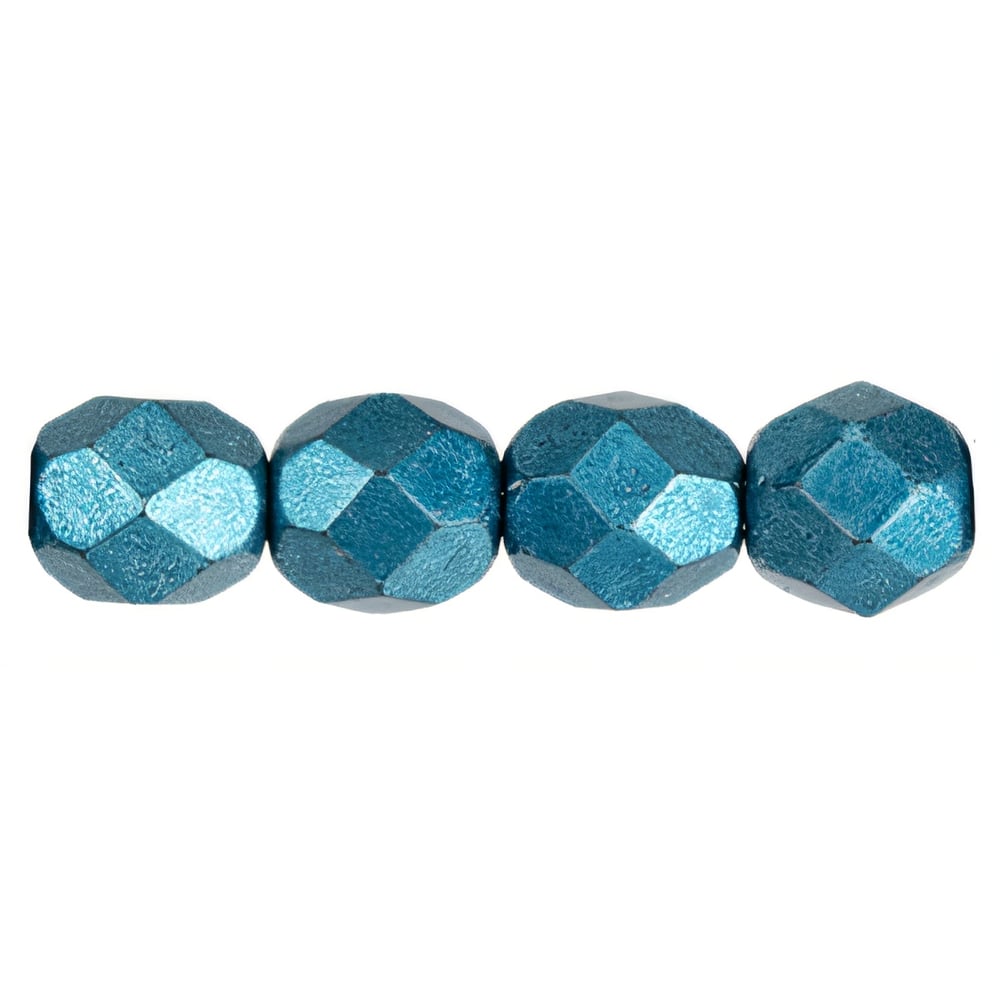 Czech Fire-Polish 6mm ColorTrends: Saturated Metallic Quetzal Green (25pcs)