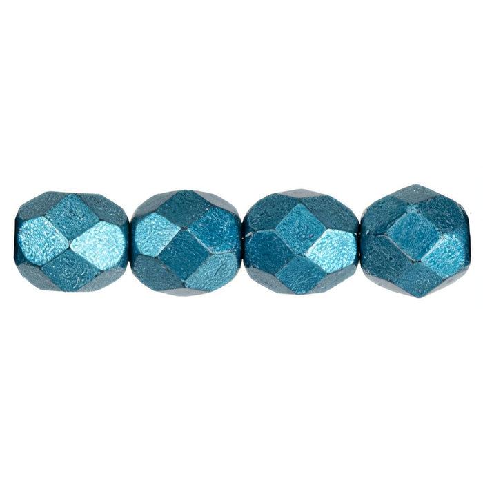 Czech Fire-Polish 6mm ColorTrends: Saturated Metallic Quetzal Green (25pcs)