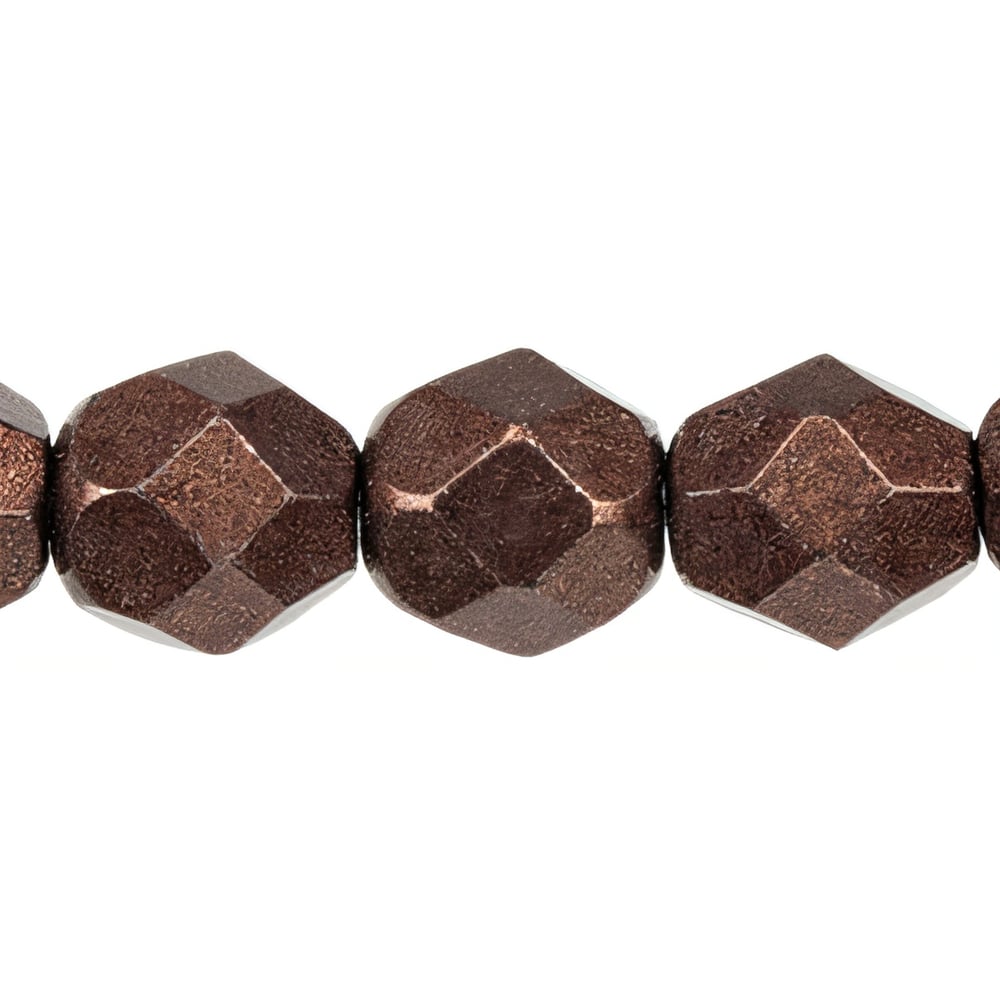 Czech Fire-Polish 6mm ColorTrends: Saturated Metallic Chicory Coffee (25pcs)