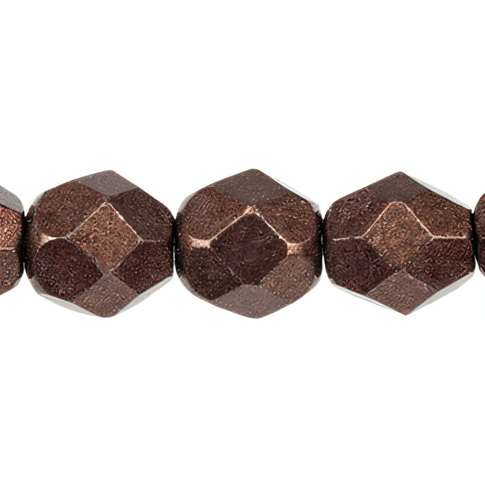 Czech Fire-Polish 6mm ColorTrends: Saturated Metallic Chicory Coffee (25pcs)