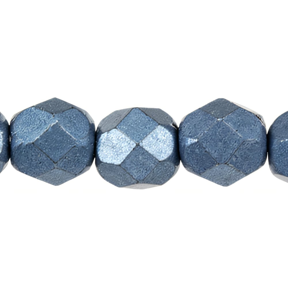 Czech Fire-Polish 6mm ColorTrends: Saturated Metallic Bluestone (25pcs)
