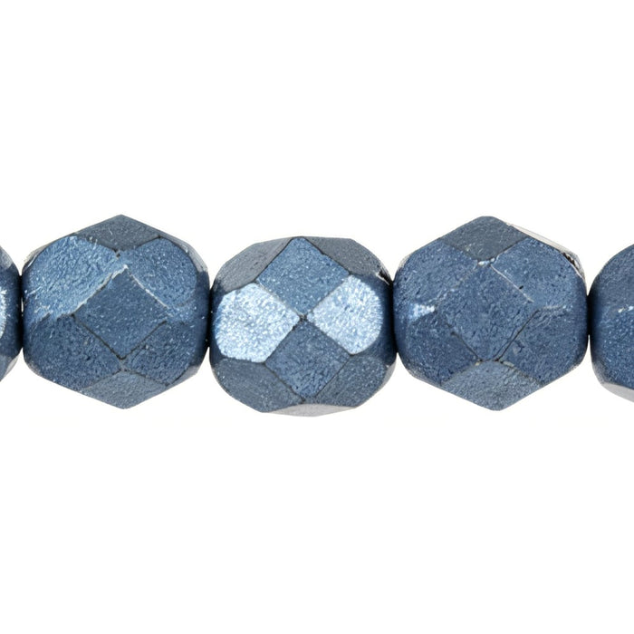 Czech Fire-Polish 6mm ColorTrends: Saturated Metallic Bluestone (25pcs)