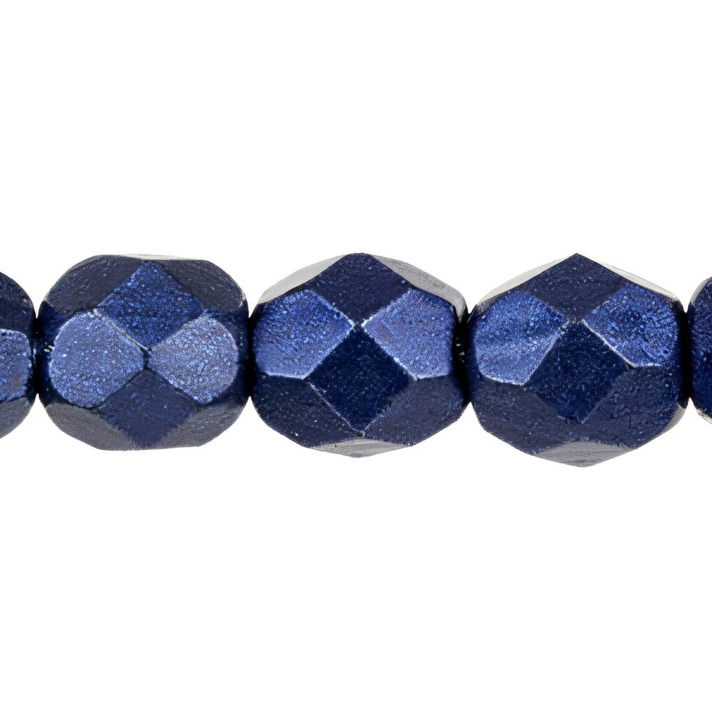 Czech Fire-Polish 6mm ColorTrends: Saturated Metallic Evening Blue (25pcs)