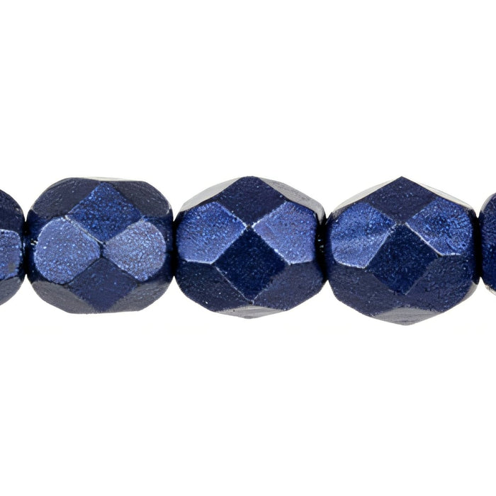 Czech Fire-Polish 6mm ColorTrends: Saturated Metallic Evening Blue (25pcs)