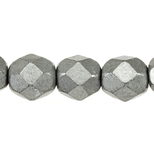 Czech Fire-Polish 6mm ColorTrends: Saturated Metallic Frost Gray (25pcs)