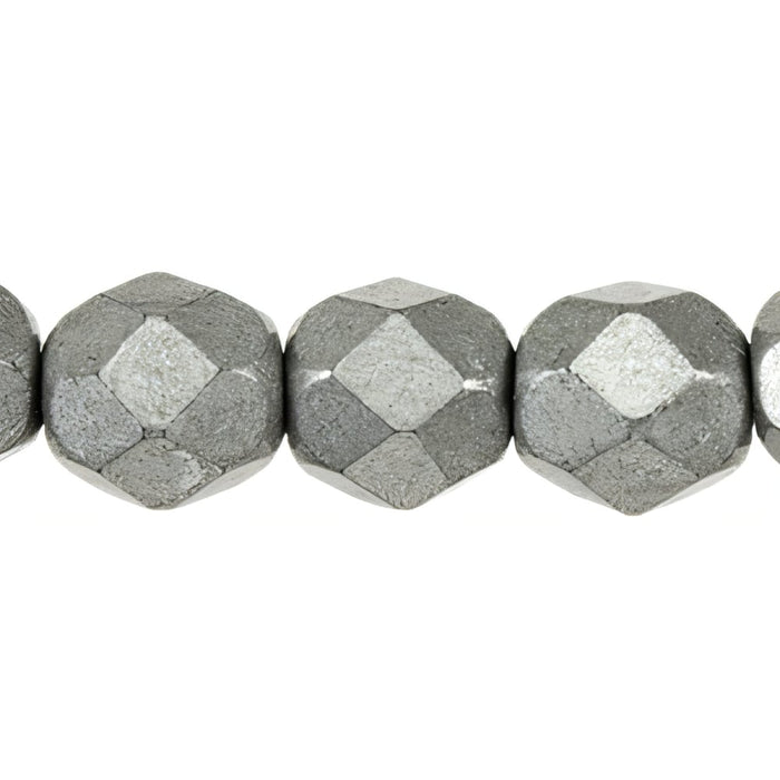 Czech Fire-Polish 6mm ColorTrends: Saturated Metallic Frost Gray (25pcs)