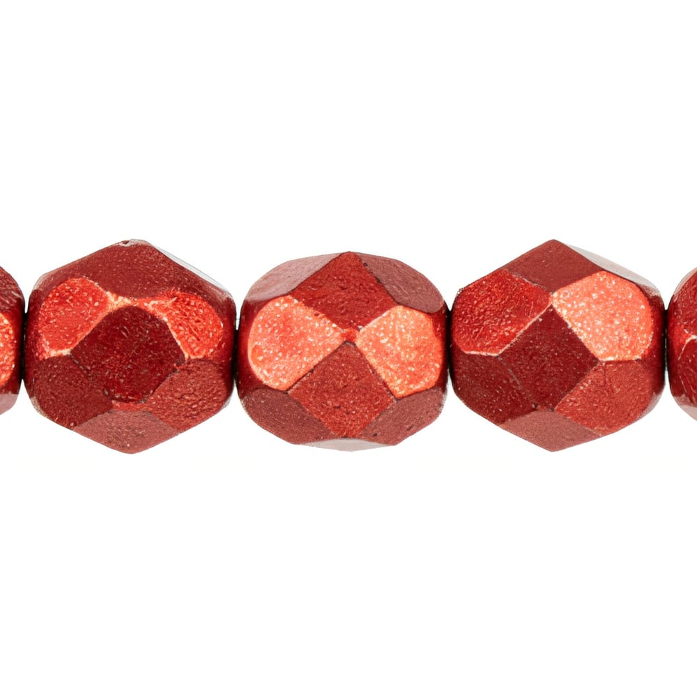 Czech Fire-Polish 6mm ColorTrends: Saturated Metallic Cranberry (25pcs)