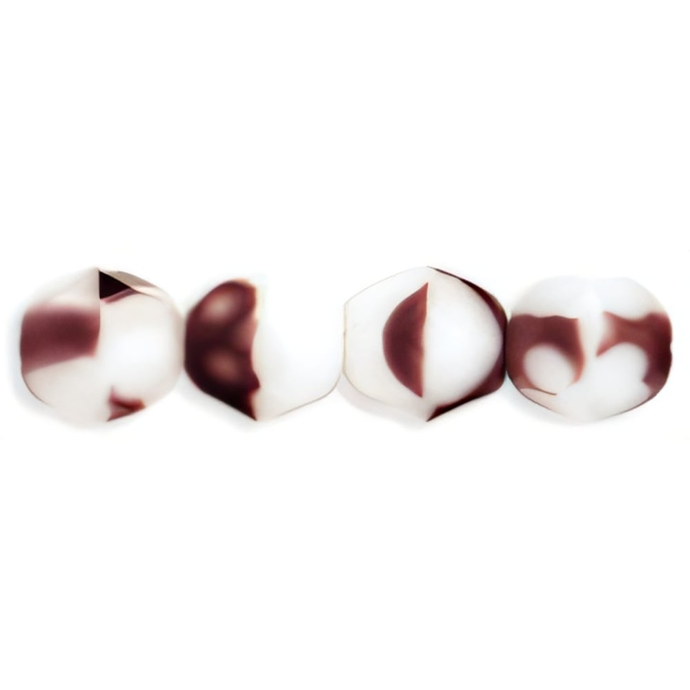 Czech Fire-Polish 6mm White/Amethyst (25pcs)