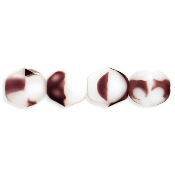 Czech Fire-Polish 6mm White/Amethyst (25pcs)