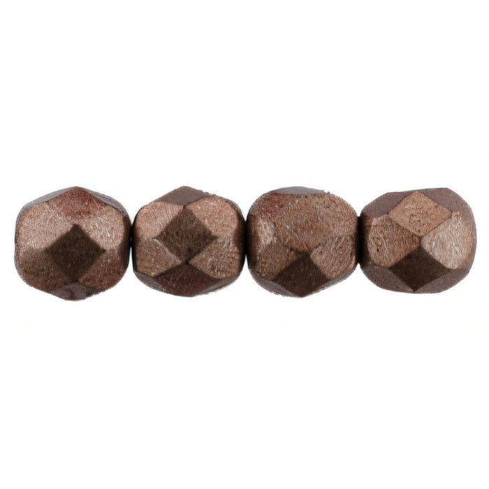 Czech Firepolish 6mm ColorTrends: Sueded Gold Ash Rose (25pcs)