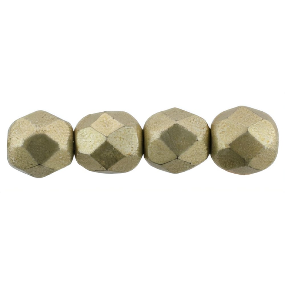 Czech Firepolish 6mm ColorTrends: Sueded Gold Cloud Dream (25pcs)