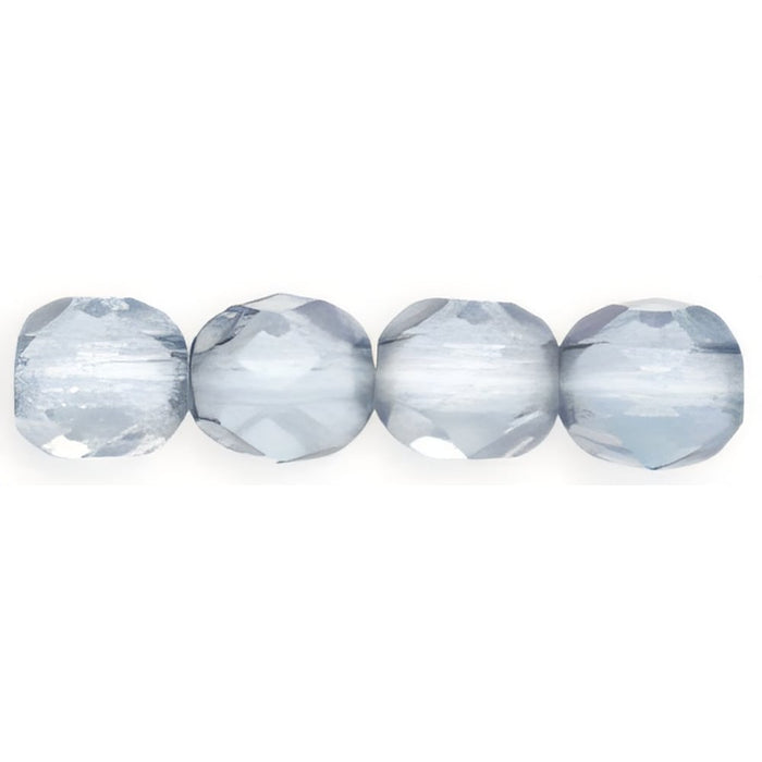 Czech Fire-Polish 6mm Luster - Transparent Blue (25pcs)