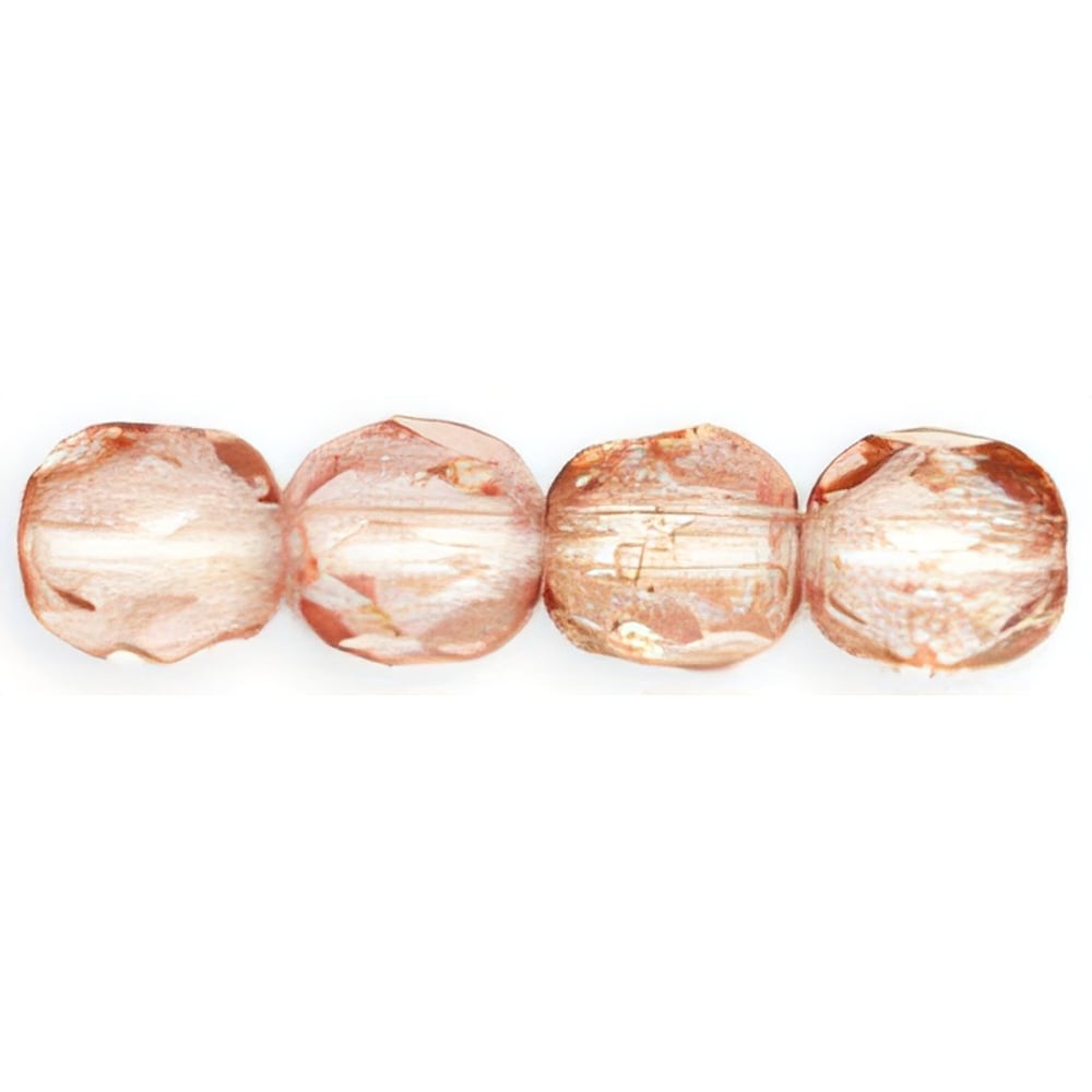 Czech Fire-Polish 6mm Luster - Transparent Topaz/Pink (25pcs)