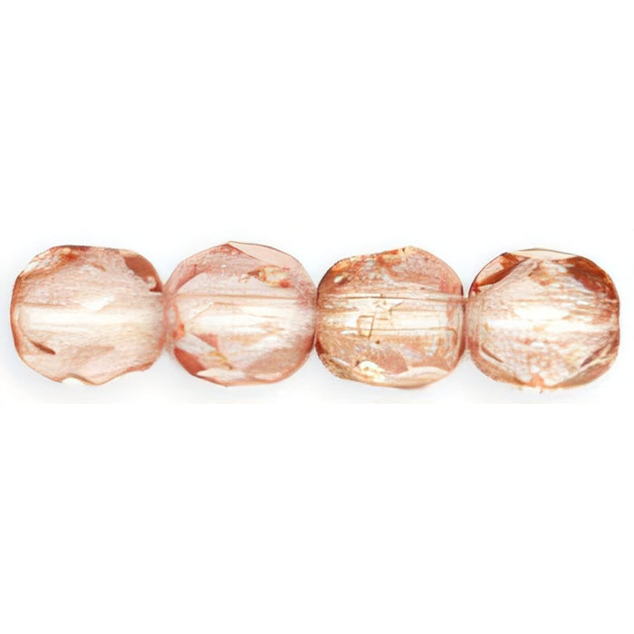 Czech Fire-Polish 6mm Luster - Transparent Topaz/Pink (25pcs)