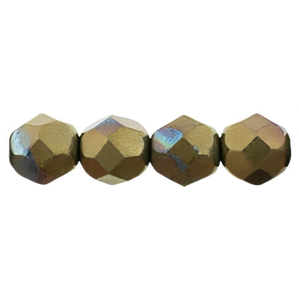 Czech Fire-Polish 6mm Oxidized Bronze Clay (25pcs)