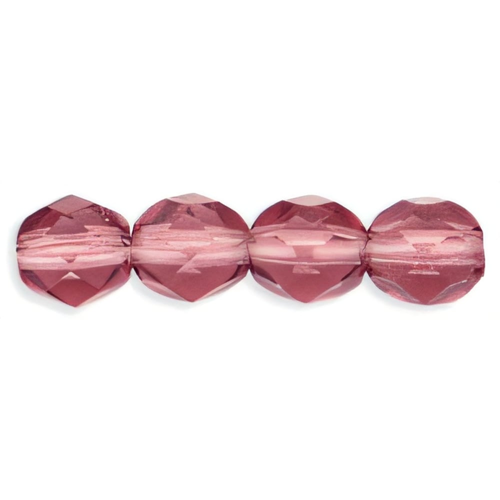 Czech Fire-Polish 6mm Med Amethyst (25pcs)