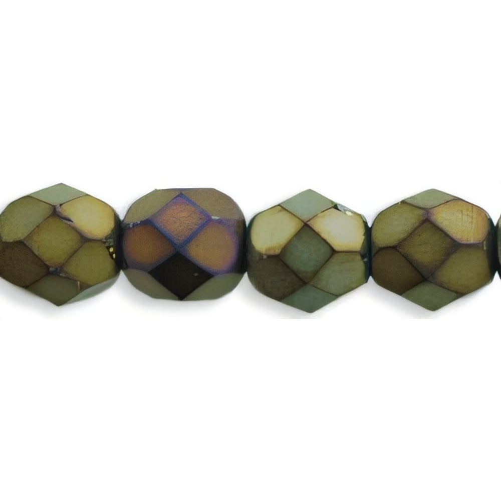 Czech Fire-Polish 6mm Matte - Iris - Brown (25pcs)