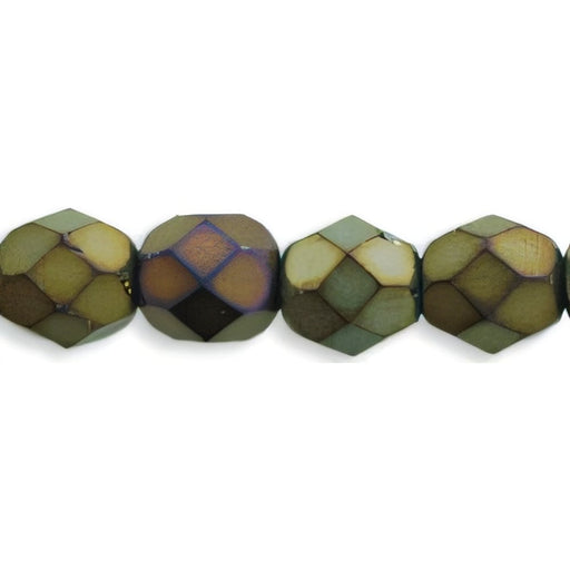 Czech Fire-Polish 6mm Matte - Iris - Brown (25pcs)