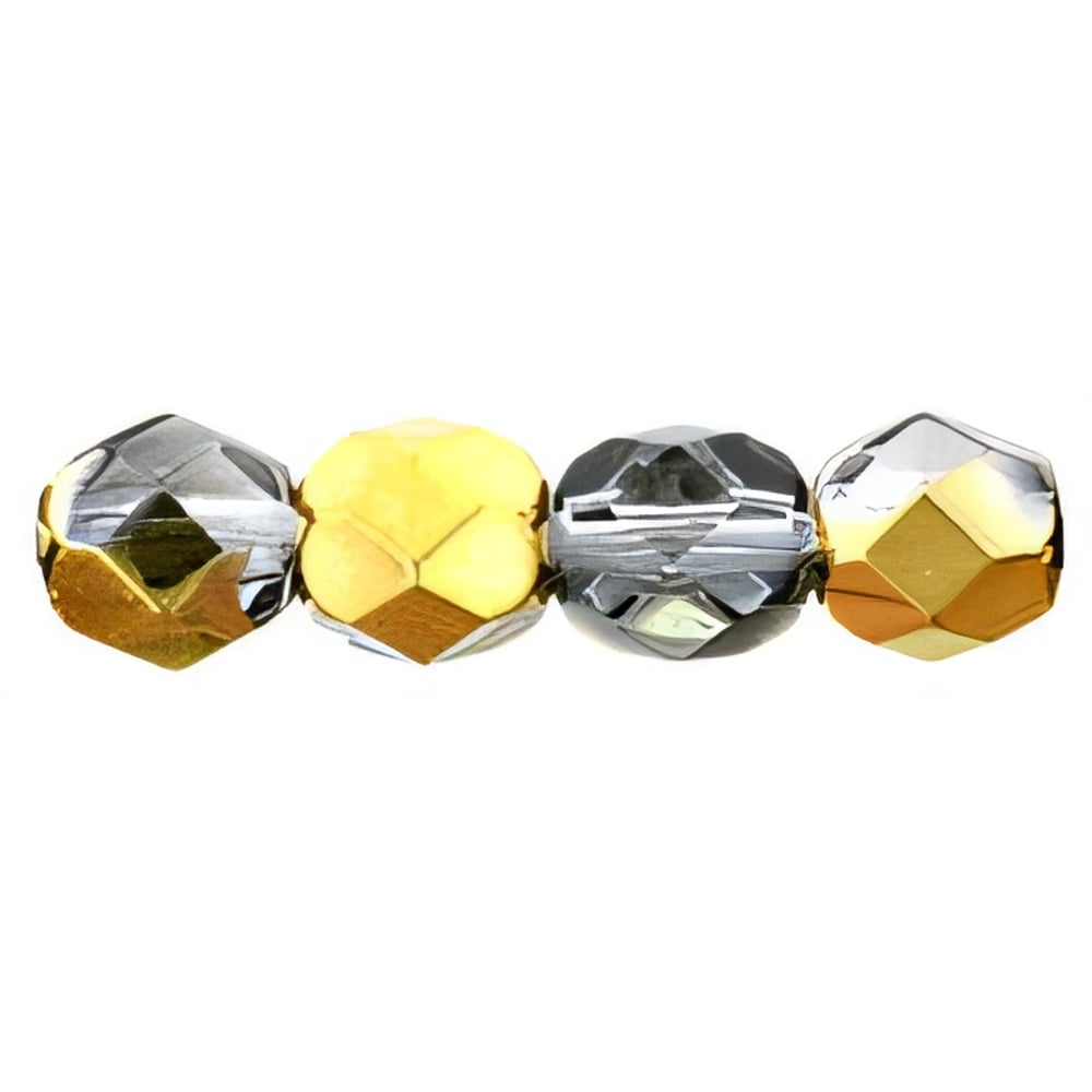 Czech Fire-Polish 6mm Gold 1/2 (25pcs)