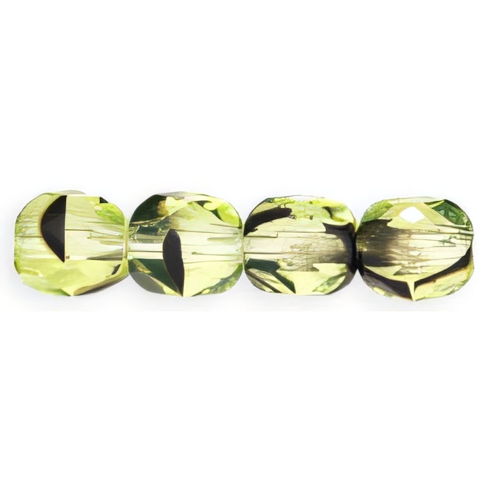 Czech Firepolish 6mm Olivine/Amethyst (25pcs)