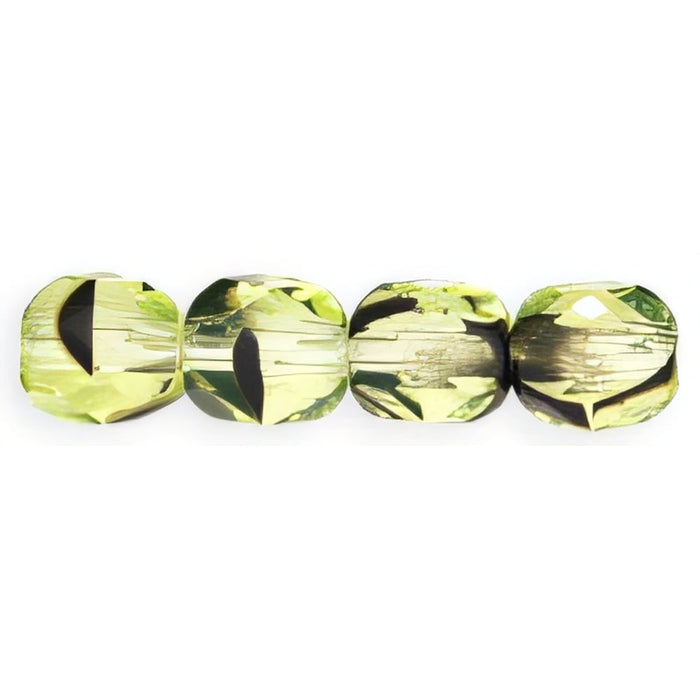 Czech Firepolish 6mm Olivine/Amethyst (25pcs)