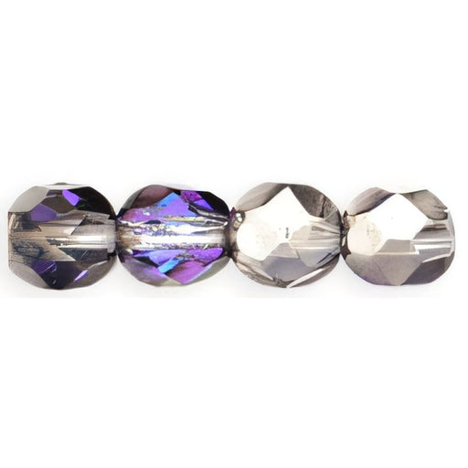 Czech Firepolish 6mm Silver/Blue/Crystal (25pcs)