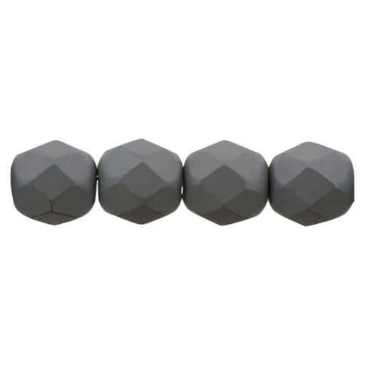 Czech Firepolish 6mm Saturated Gray (25pcs)